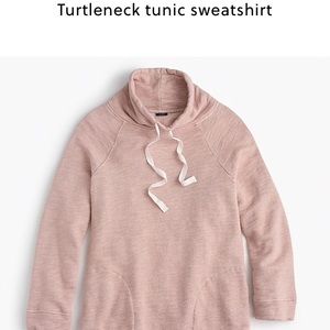 J. Crew pink turtleneck tunic sweatshirt